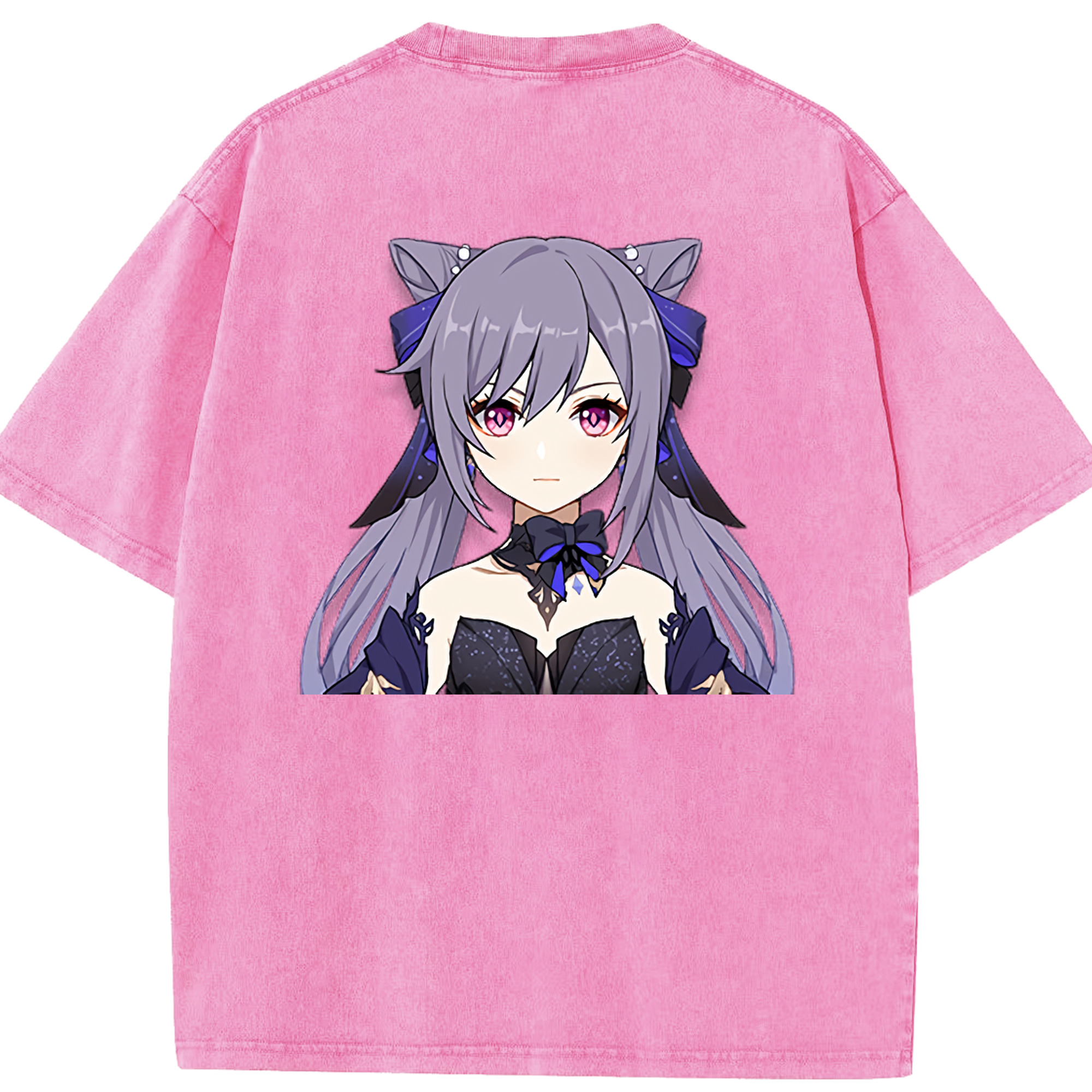 げんし神 刻晴 こくせい genshin Kokusei 綿100% ヴィンテージ風 半袖Tシャツ（背面プリント）